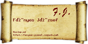 Fényes József névjegykártya